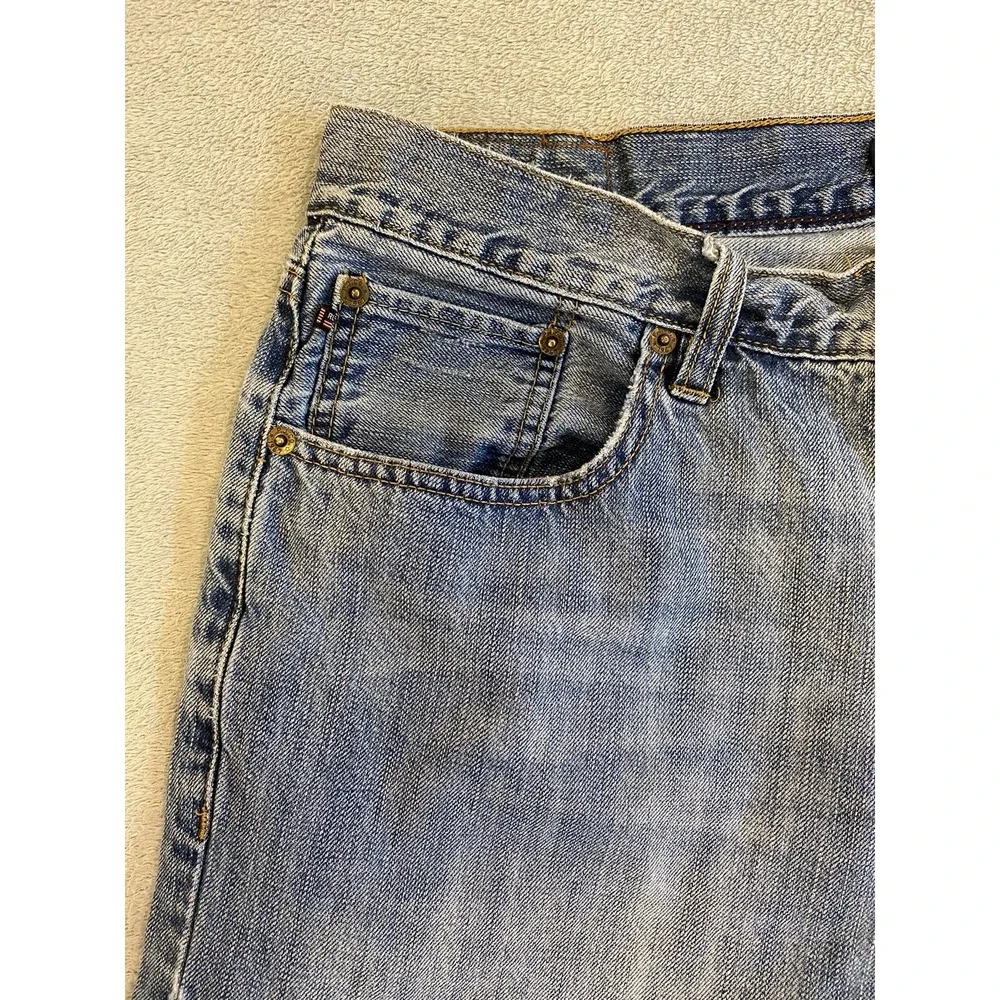 Polo Ralph Lauren Jeans‎ Mens 34x34 Straight Light Wash Blue Denim